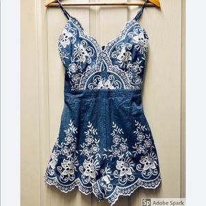 Embroidered Floral Romper